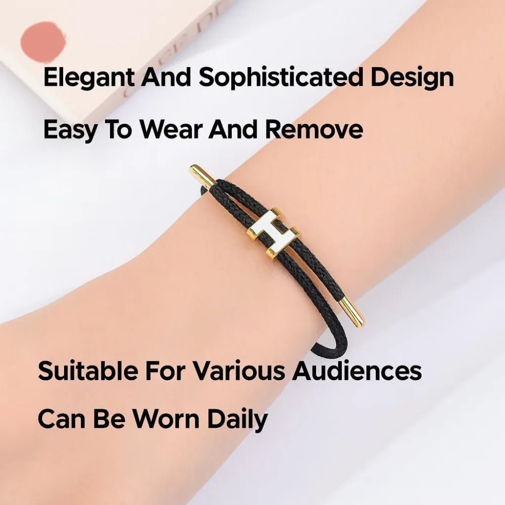 18K Gold Plated H Shape Buckle Bracelet Polished Titanium Steel Wire Rope Bracelet Adjustable Fashion Jewelry Gift for Women - Bargain Warriors LLC
