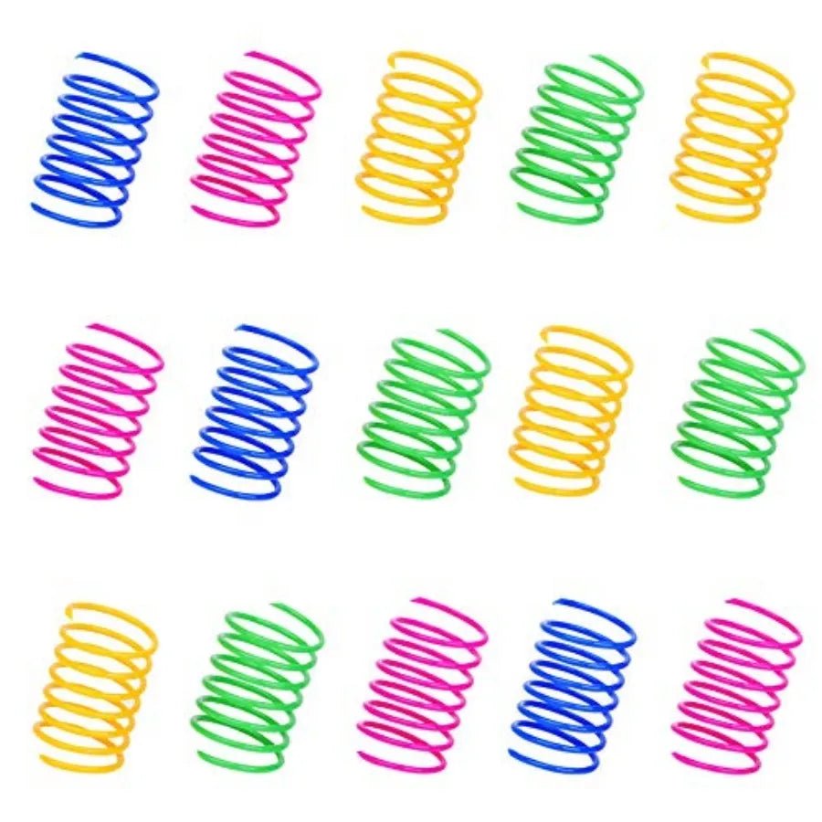 4pcs Kitten Cat Toys Wide Durable Heavy Gauge Cat Spring Toy Colorful Springs Cat Pet Toy Coil Spiral Springs Pet Intera - Bargain Warriors LLC