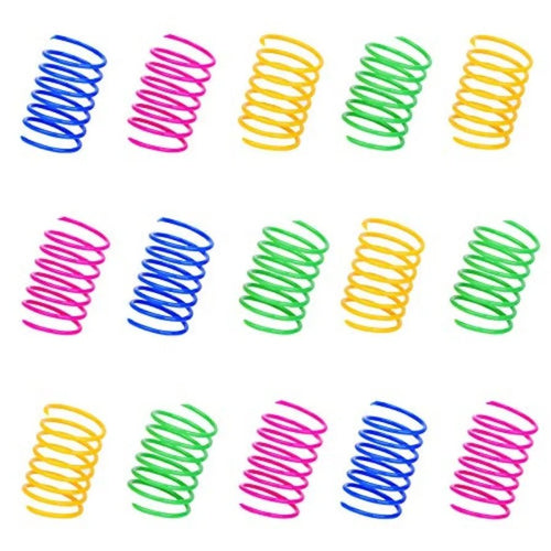 4pcs Kitten Cat Toys Wide Durable Heavy Gauge Cat Spring Toy Colorful Springs Cat Pet Toy Coil Spiral Springs Pet Intera - Bargain Warriors LLC