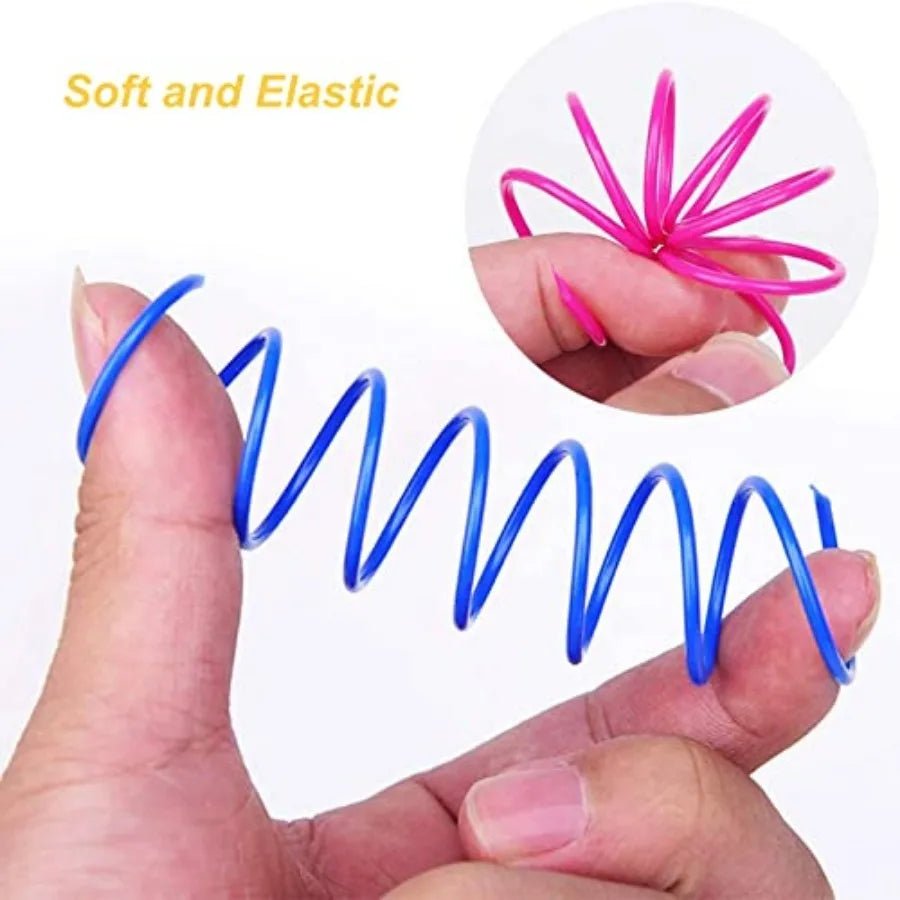 4pcs Kitten Cat Toys Wide Durable Heavy Gauge Cat Spring Toy Colorful Springs Cat Pet Toy Coil Spiral Springs Pet Intera - Bargain Warriors LLC