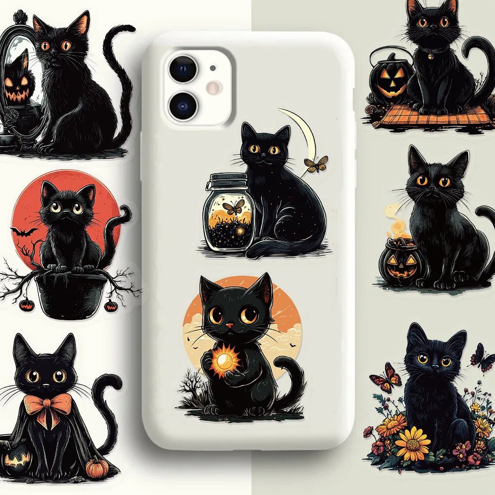 50PCS Halloween Cat Stickers – Purrfect Decorations for Every Occasion - Bargain Warriors LLC