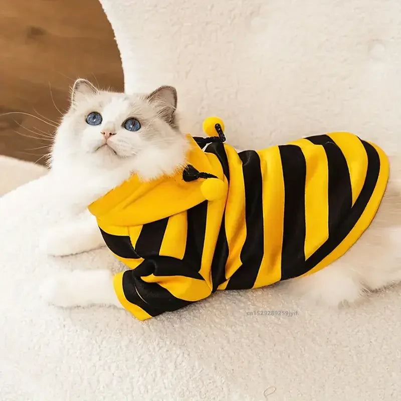 Bee Costume for Pets - Adorable Cozy Hoodie for Dogs & Cats