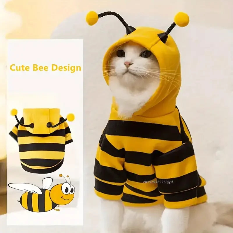 Bee Costume for Pets - Adorable Cozy Hoodie for Dogs & Cats
