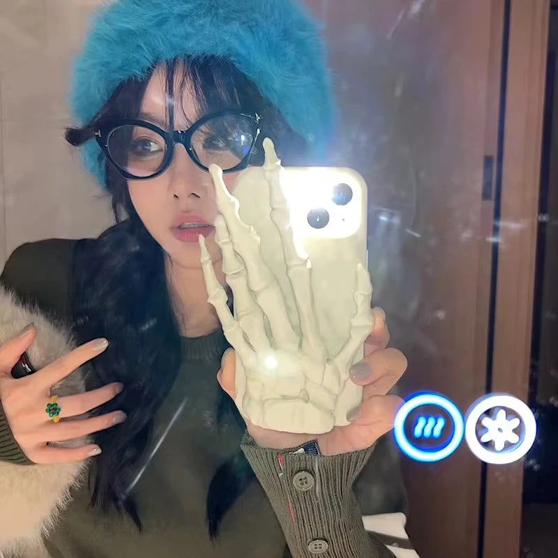 Elevate Your Style with Our Unique 3D Silicone Phone Case Halloween Skeleton Hand Design for iPhone 13-17 Pro Max