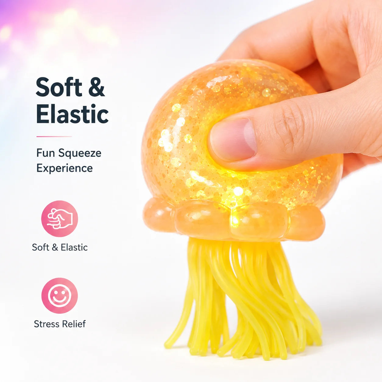 LED Glow Jellyfish Squishy Toy - Your Perfect Stress-Relief Companion 🪼