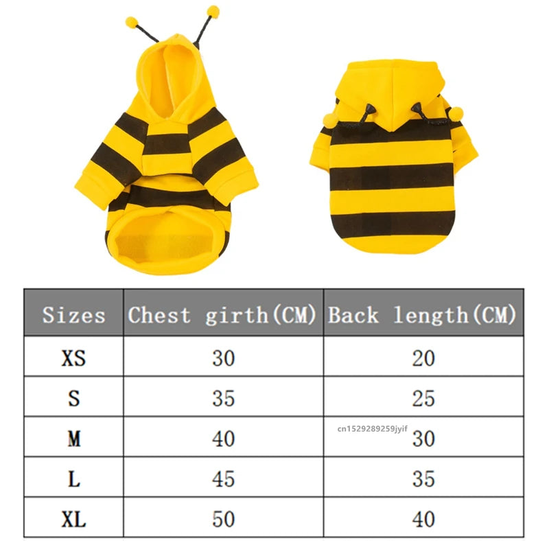 Bee Costume for Pets - Adorable Cozy Hoodie for Dogs & Cats