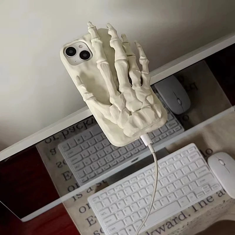 Elevate Your Style with Our Unique 3D Silicone Phone Case Halloween Skeleton Hand Design for iPhone 13-17 Pro Max