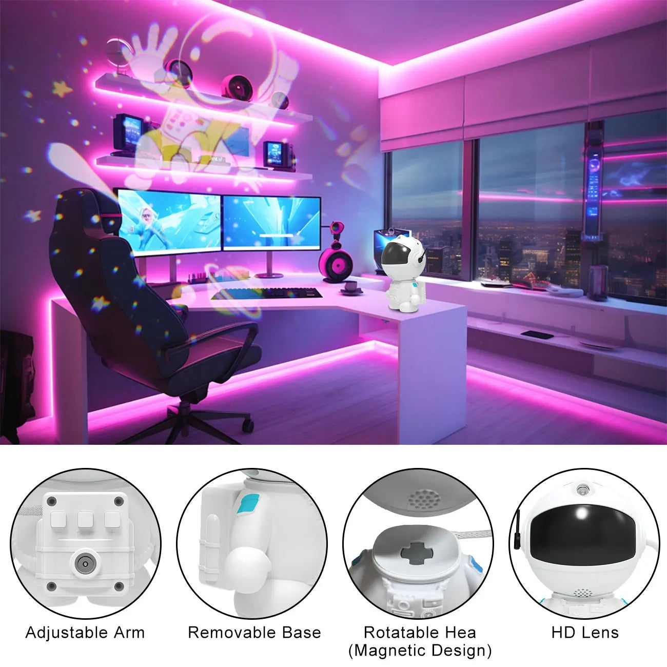 Transform Your Space with the Astronaut Galaxy Projection Night Light
