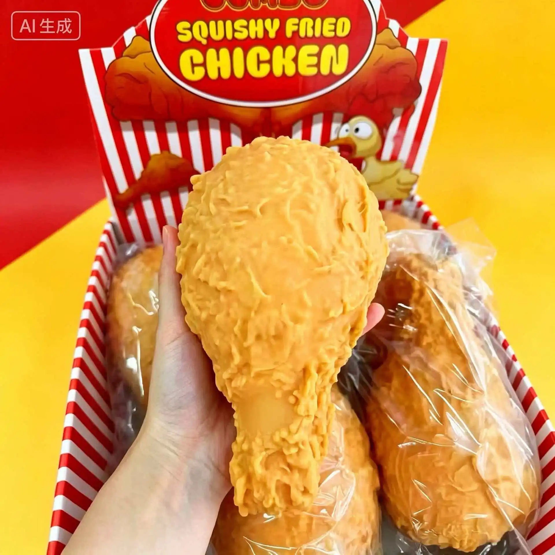 Fried Chicken Squishy Stress Toy – Extra Large Slow Rising Fidget for Ultimate Anxiety Relief