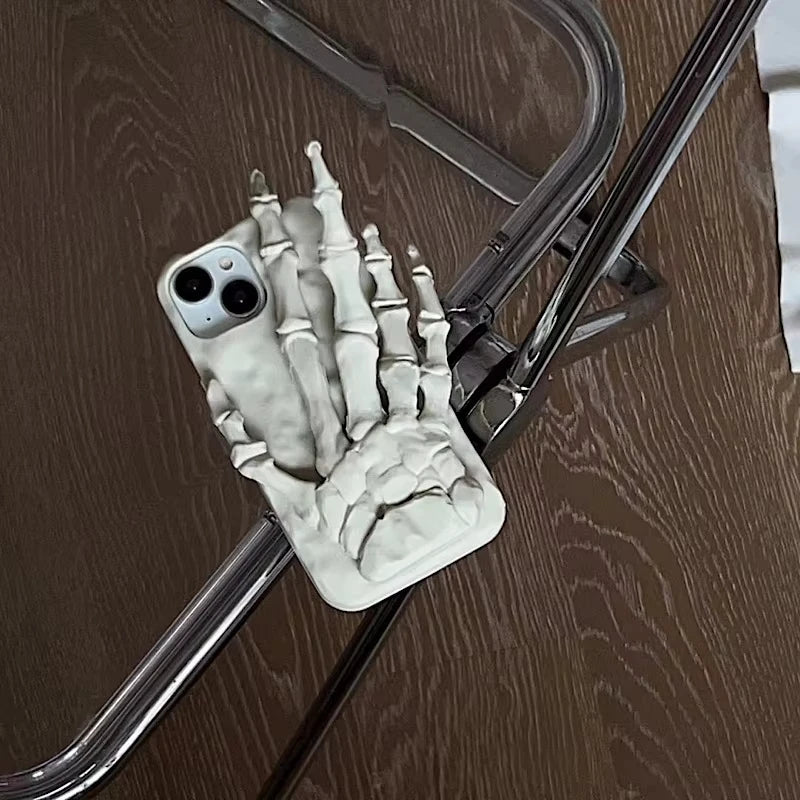 Elevate Your Style with Our Unique 3D Silicone Phone Case Halloween Skeleton Hand Design for iPhone 13-17 Pro Max