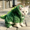 Adorable Halloween Dog Costume: Fleece Dino Hoodie for Small Pets - Bargain Warriors LLC