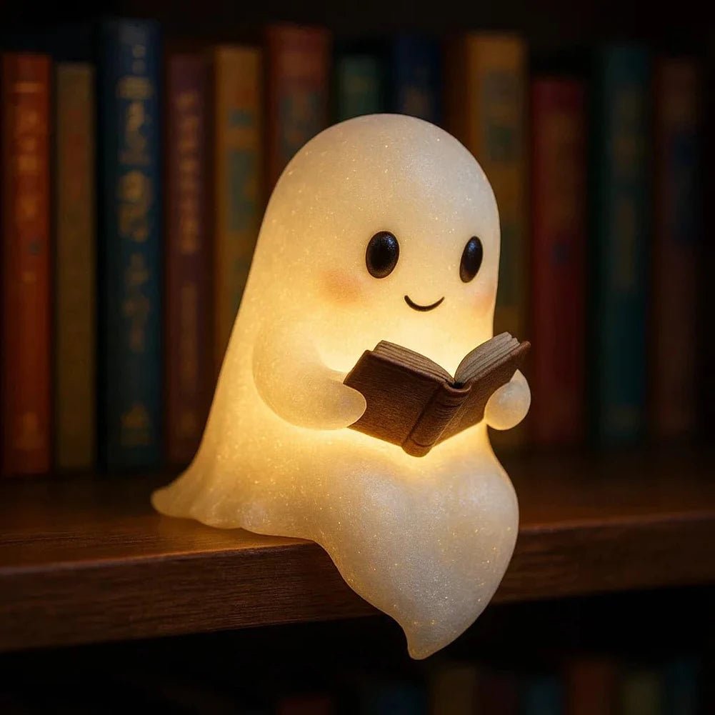 Charming Cute Ghost Reading Lamp – Perfect 3D LED Night Light for Book Lovers & Halloween Enthusiasts - Bargain Warriors LLC