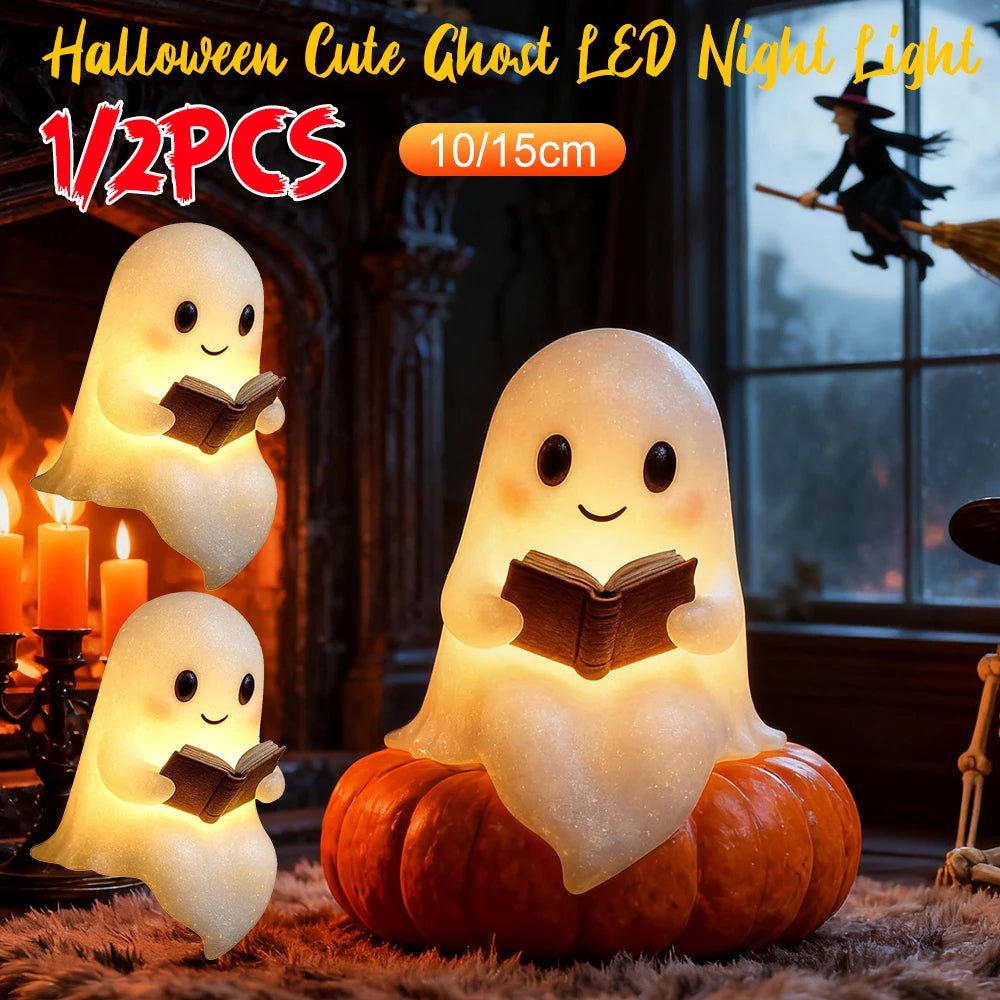 Charming Cute Ghost Reading Lamp – Perfect 3D LED Night Light for Book Lovers & Halloween Enthusiasts - Bargain Warriors LLC