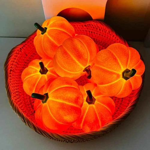 Charming Halloween Pumpkin LED Night Light - Battery Powered Warm Lantern for Kids