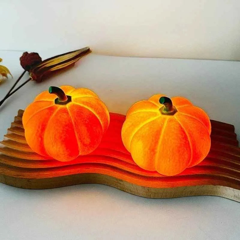 Charming Halloween Pumpkin LED Night Light - Battery Powered Warm Lantern for Kids