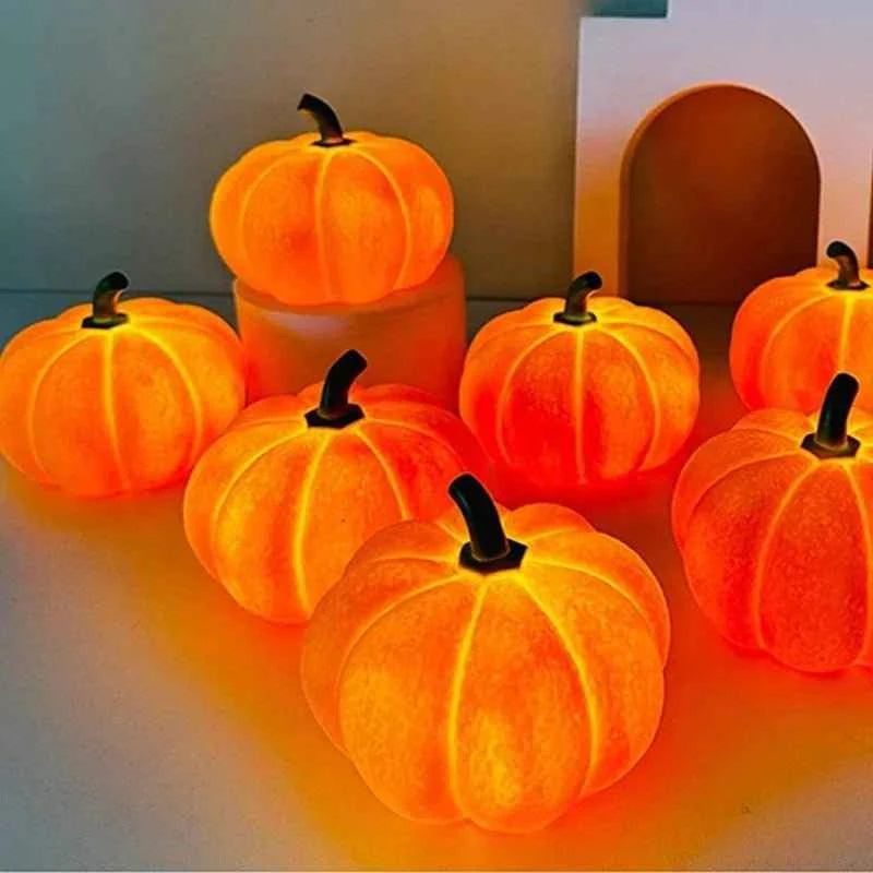Charming Halloween Pumpkin LED Night Light - Battery Powered Warm Lantern for Kids