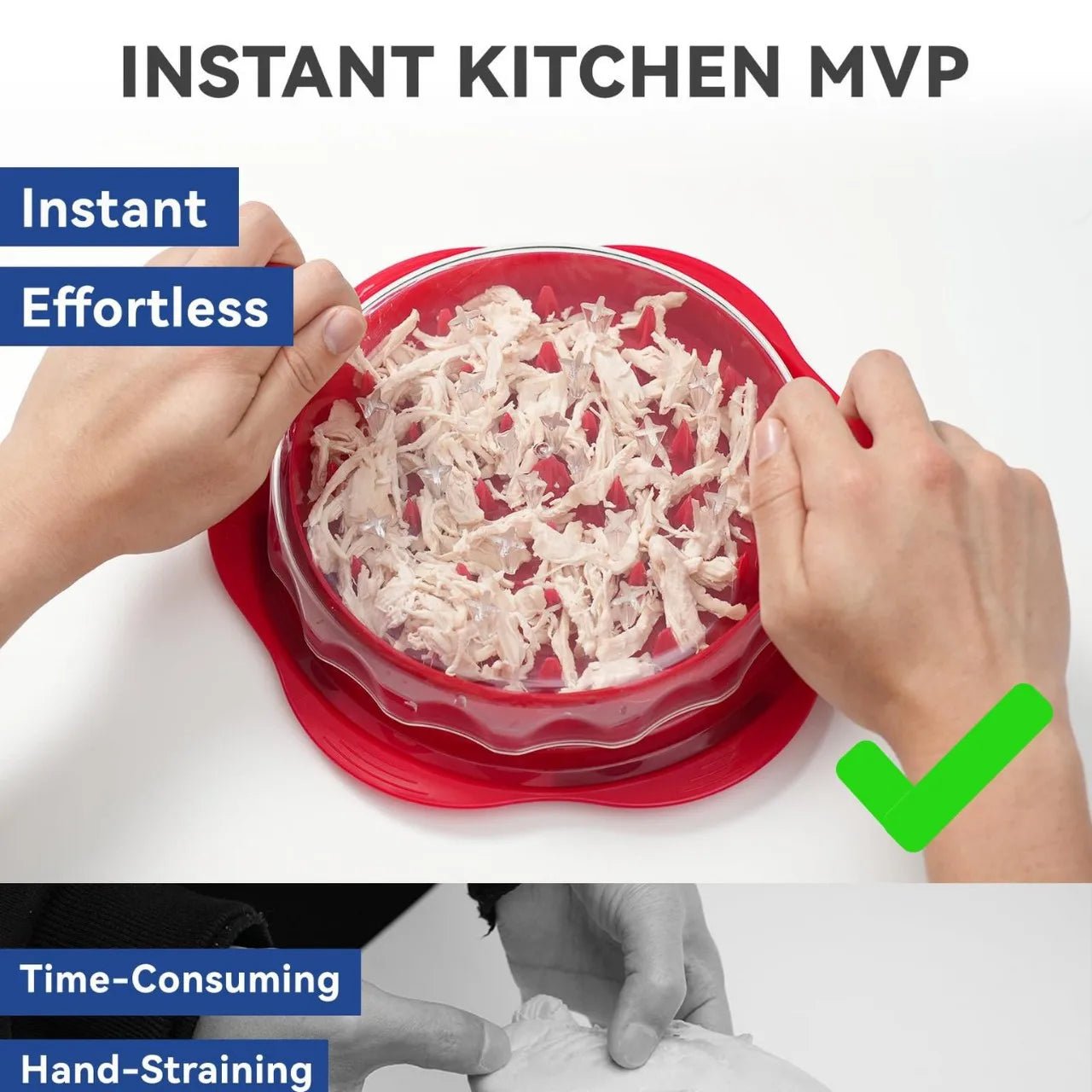 Chefy Ergonomic Manual Chicken Shredder Easy Meat Separator for Pet Food Kitchen Prep - Bargain Warriors LLC