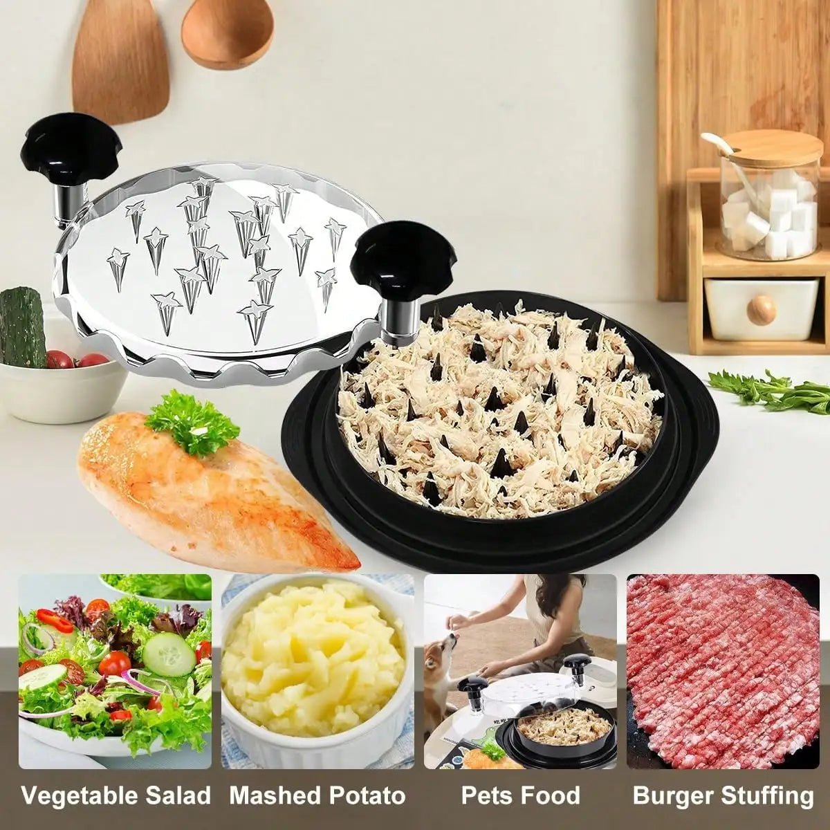 Chefy Ergonomic Manual Chicken Shredder Easy Meat Separator for Pet Food Kitchen Prep - Bargain Warriors LLC