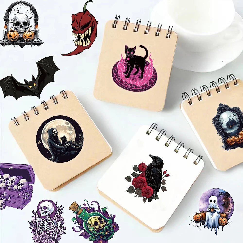 Creative Halloween Decorative Stickers - 50PCS Transparent PET Envelope Sealers for Fun and Festive Decor - Bargain Warriors LLC