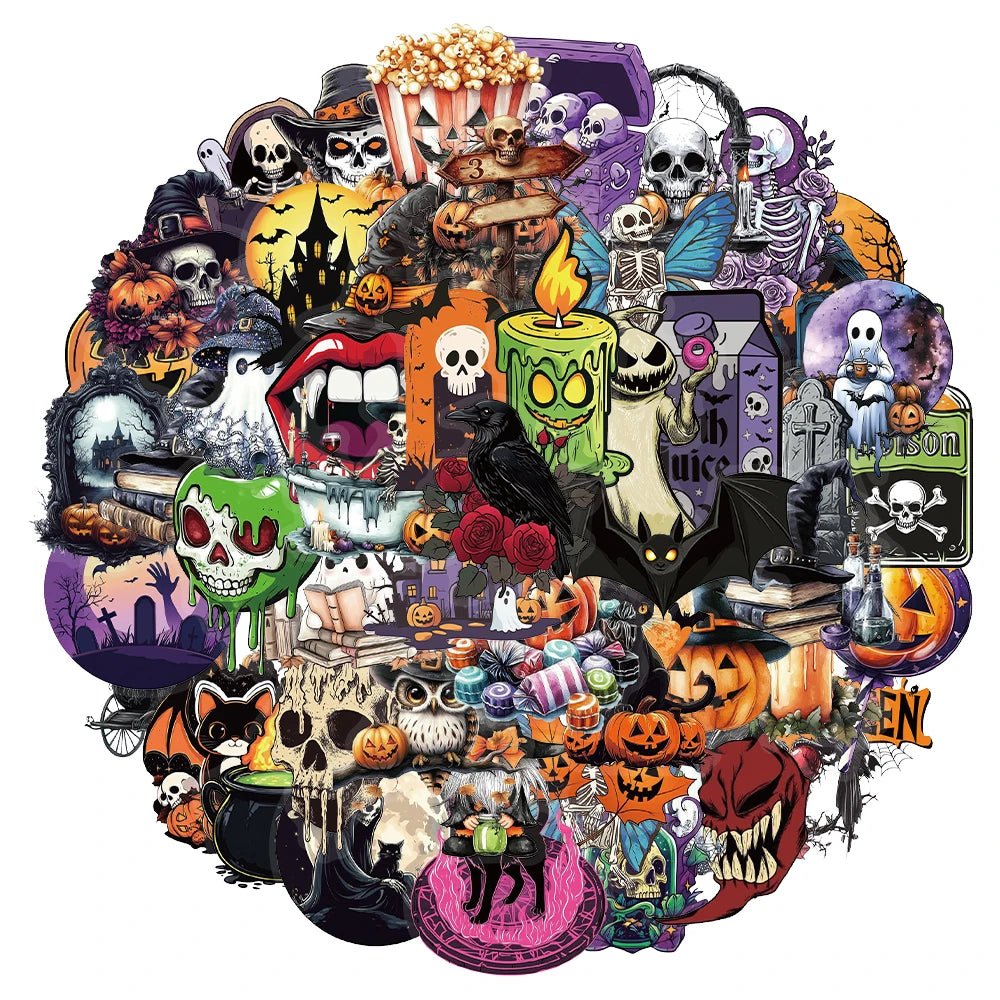 Creative Halloween Decorative Stickers - 50PCS Transparent PET Envelope Sealers for Fun and Festive Decor - Bargain Warriors LLC