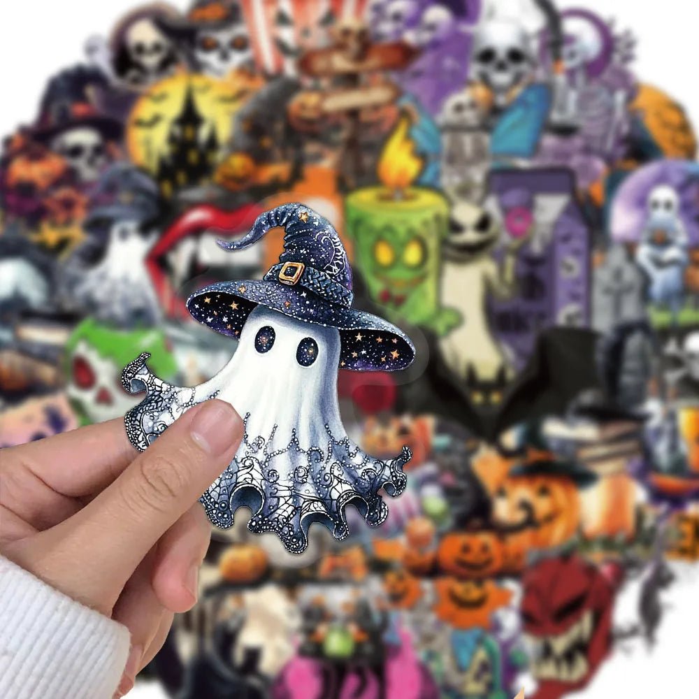 Creative Halloween Decorative Stickers - 50PCS Transparent PET Envelope Sealers for Fun and Festive Decor - Bargain Warriors LLC