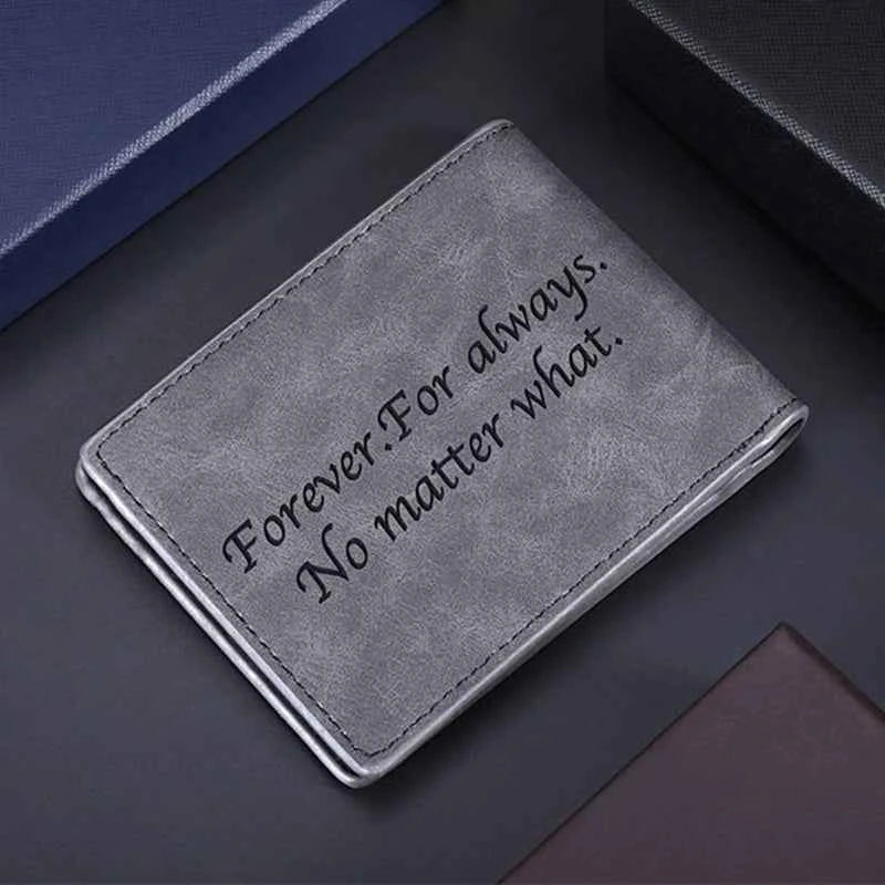 Custom Engraved Wallet - Personalized Frosted Retro Multifunction Wallet for Father’s Day