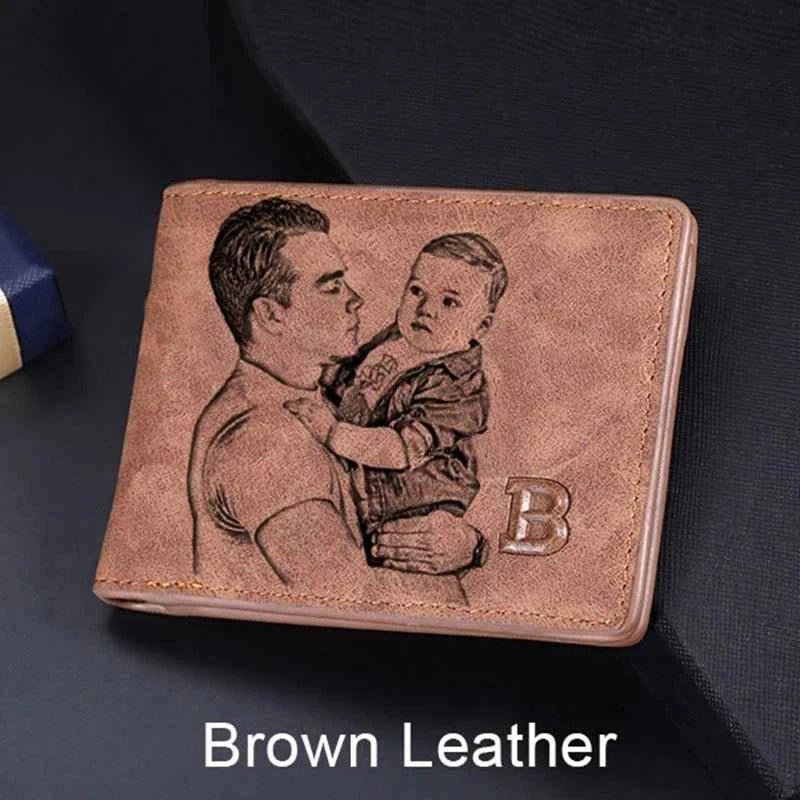 Custom Engraved Wallet - Personalized Frosted Retro Multifunction Wallet for Father’s Day