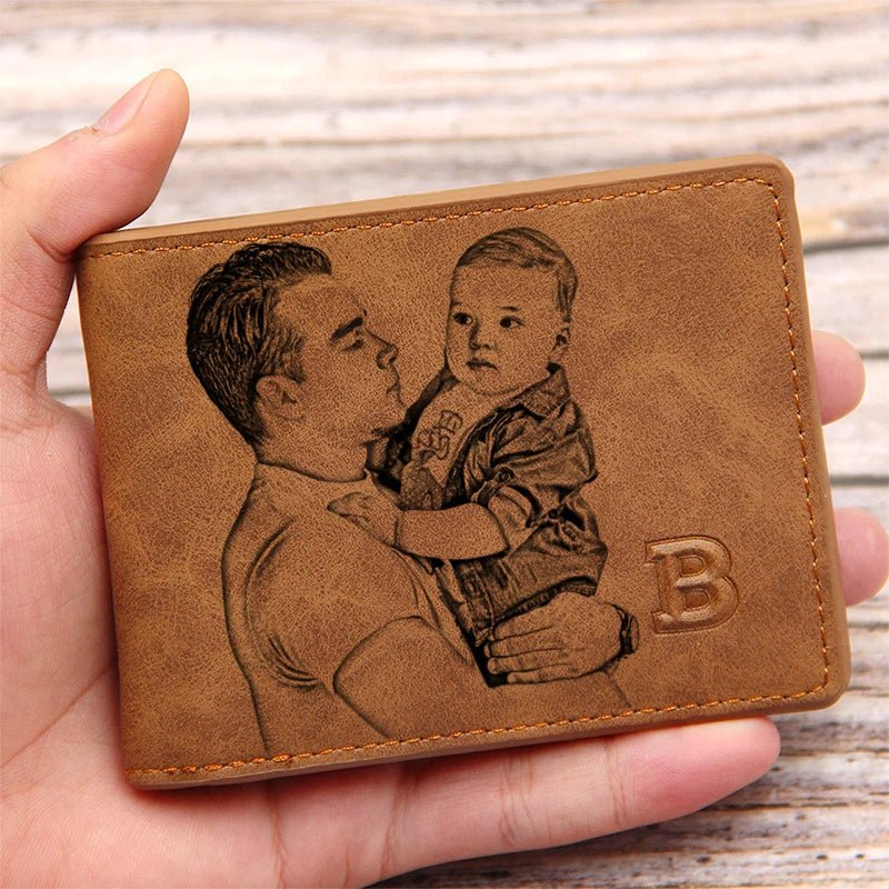 Custom Engraved Wallet - Personalized Frosted Retro Multifunction Wallet for Father’s Day - Bargain Warriors LLC