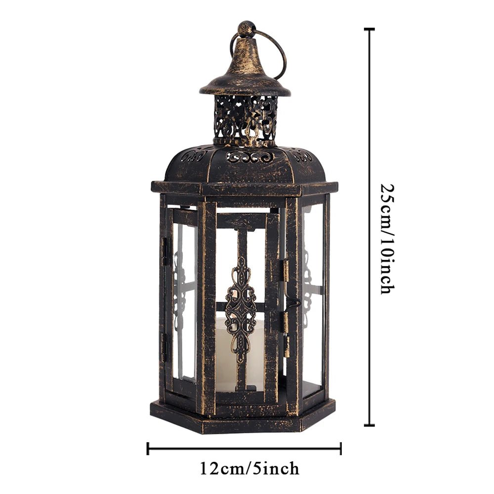 Elegant Black Iron Nordic Lantern Candle Holders for Stylish Home Decor - Bargain Warriors LLC