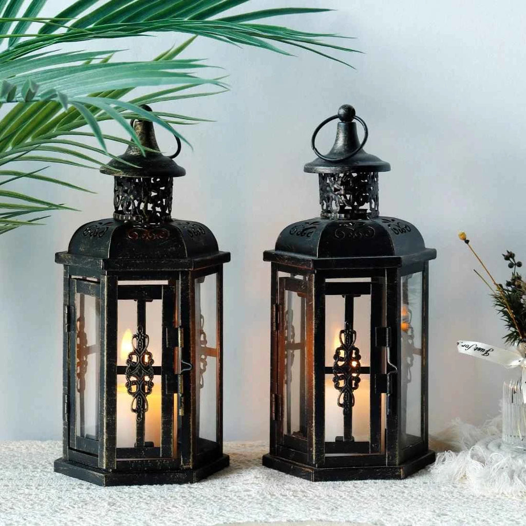 Elegant Black Iron Nordic Lantern Candle Holders for Stylish Home Decor