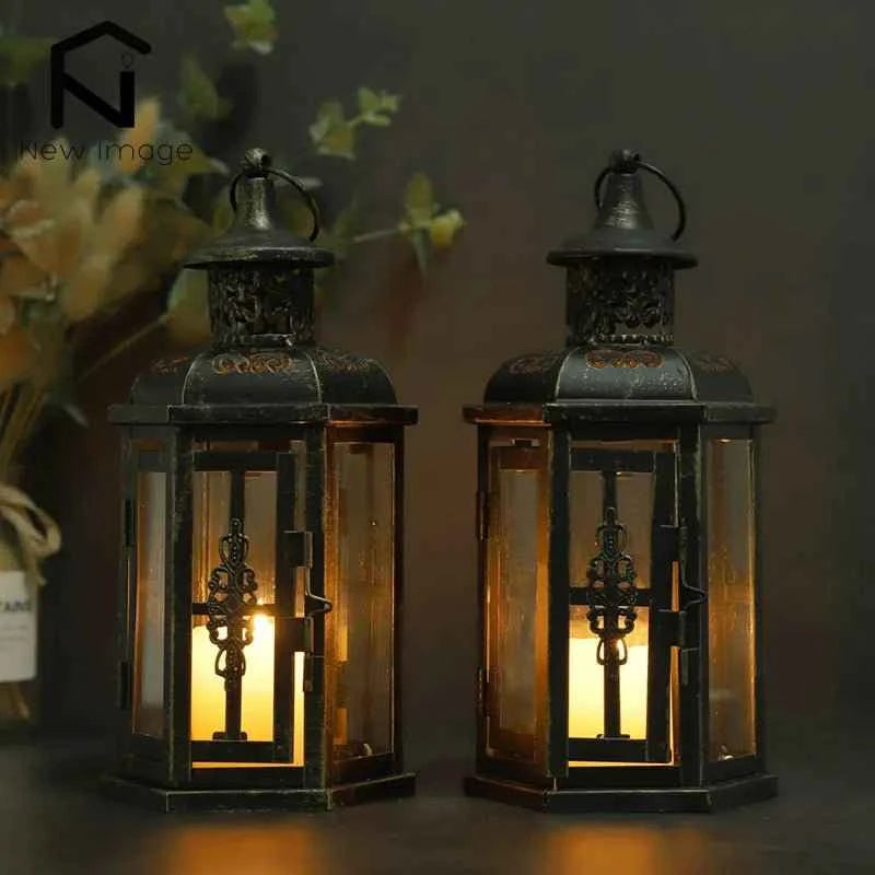 Elegant Black Iron Nordic Lantern Candle Holders for Stylish Home Decor