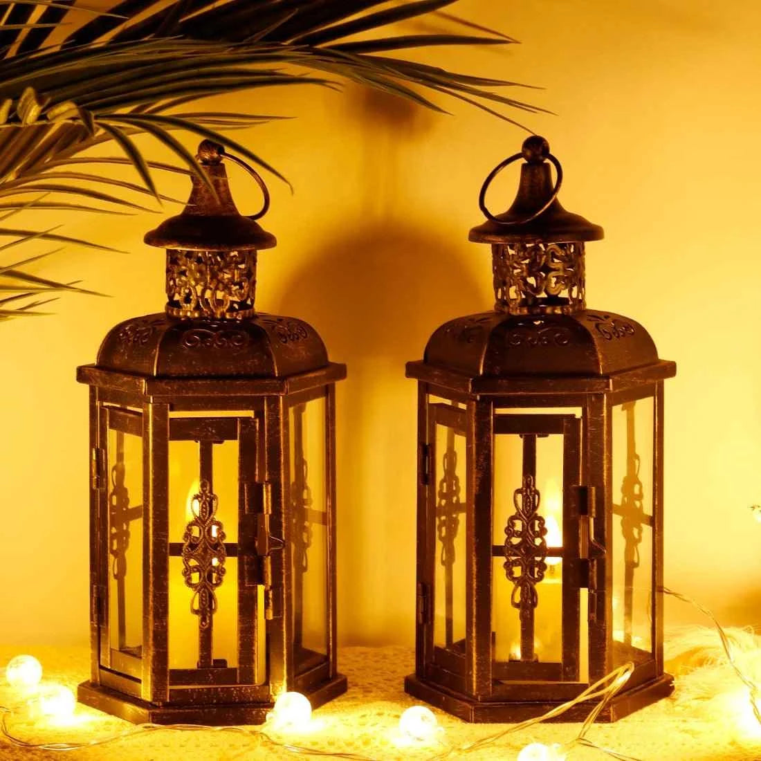 Elegant Black Iron Nordic Lantern Candle Holders for Stylish Home Decor
