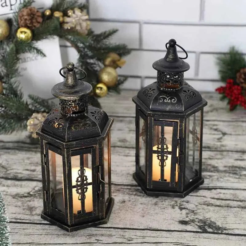 Elegant Black Iron Nordic Lantern Candle Holders for Stylish Home Decor