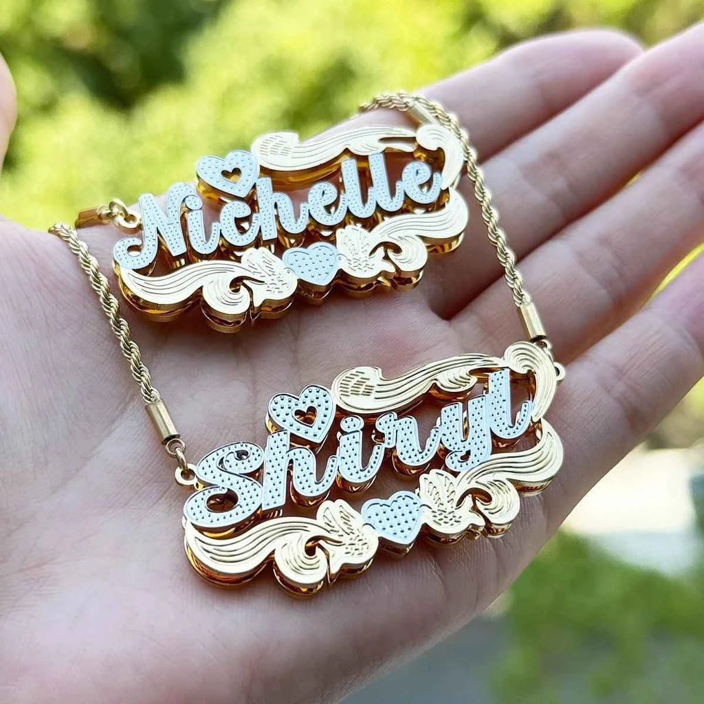 Elevate Your Style with a Personalized Name Necklace – Custom 3D Double Color Stainless Steel Jewelry for Any Occasion