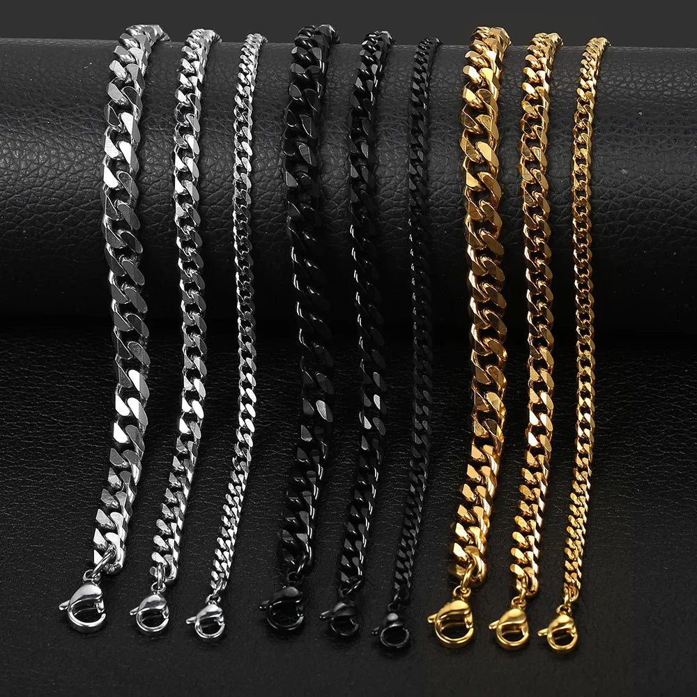 Elevate Your Style with Our Men's Stainless Steel Cuban Link Bracelet - Bargain Warriors LLC
