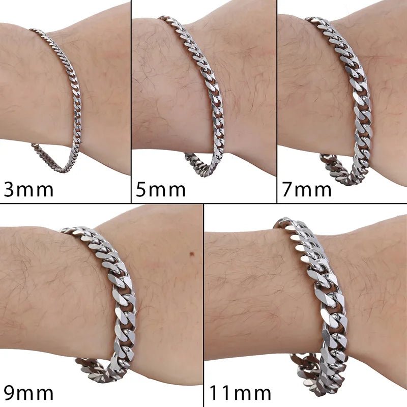 Elevate Your Style with Our Men's Stainless Steel Cuban Link Bracelet - Bargain Warriors LLC