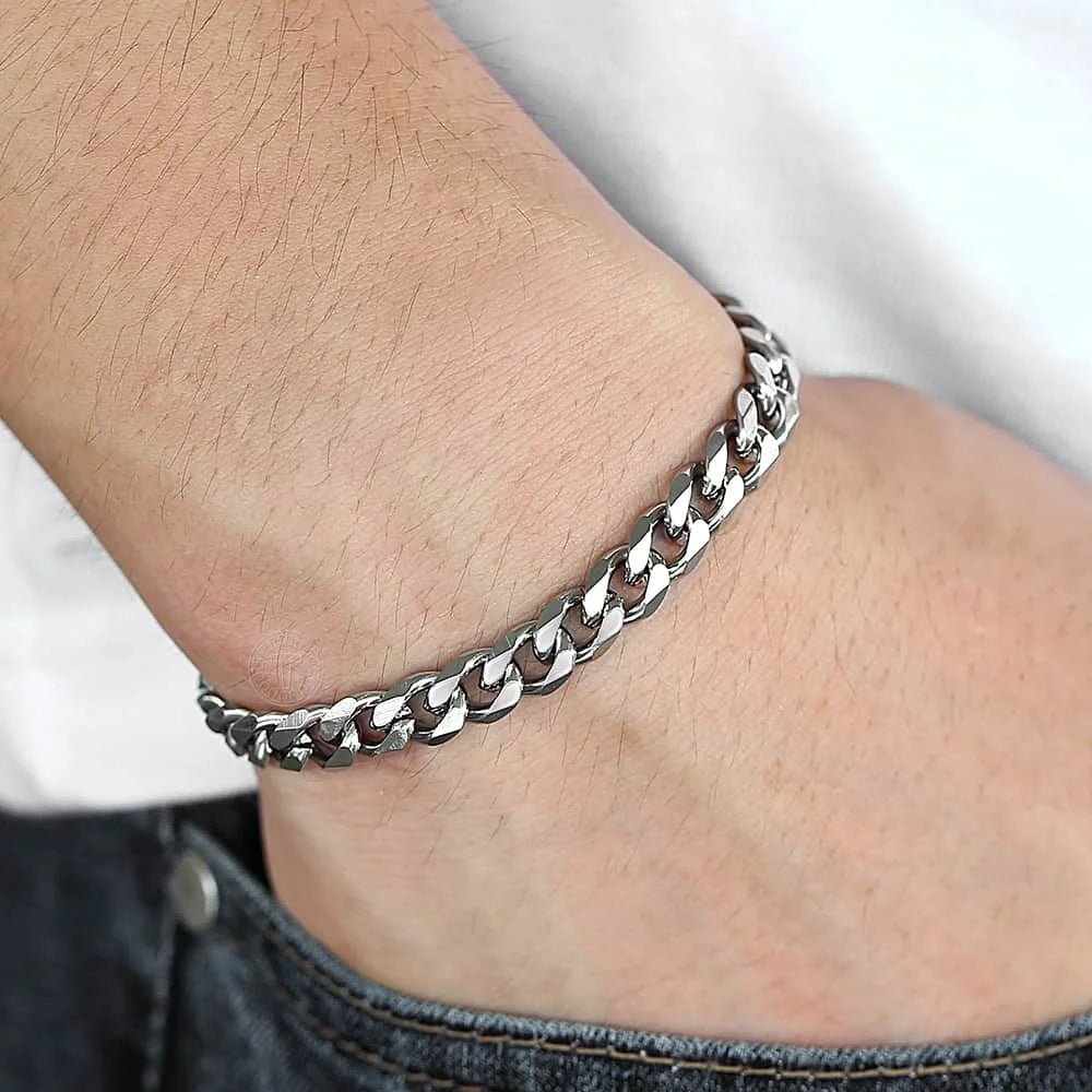 Elevate Your Style with Our Men's Stainless Steel Cuban Link Bracelet - Bargain Warriors LLC