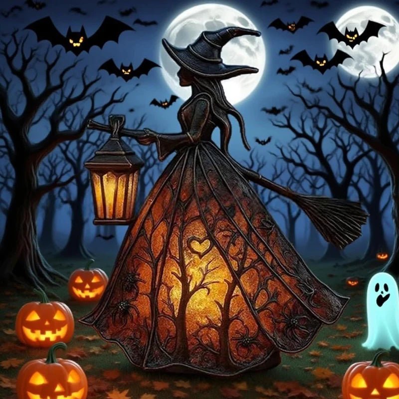 Enchanting Halloween Witch Desk Lamp – Transform Your Home Decor with This Artistic LED Night Light - Bargain Warriors LLC