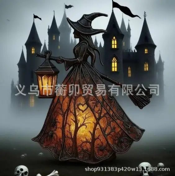 Enchanting Halloween Witch Desk Lamp – Transform Your Home Decor with This Artistic LED Night Light - Bargain Warriors LLC