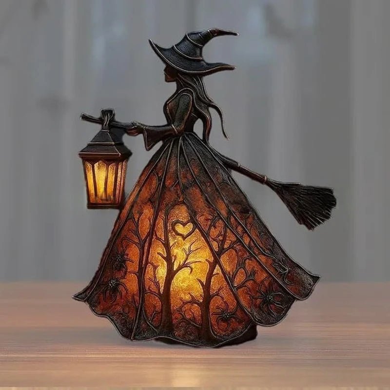Enchanting Halloween Witch Desk Lamp – Transform Your Home Decor with This Artistic LED Night Light - Bargain Warriors LLC