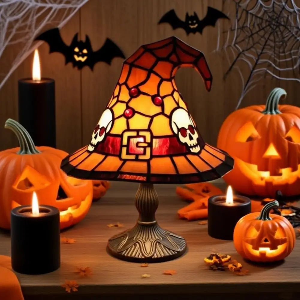 Enchanting Handcrafted Resin Witch Hat Lamp - Set the Perfect Festive Atmosphere - Bargain Warriors LLC