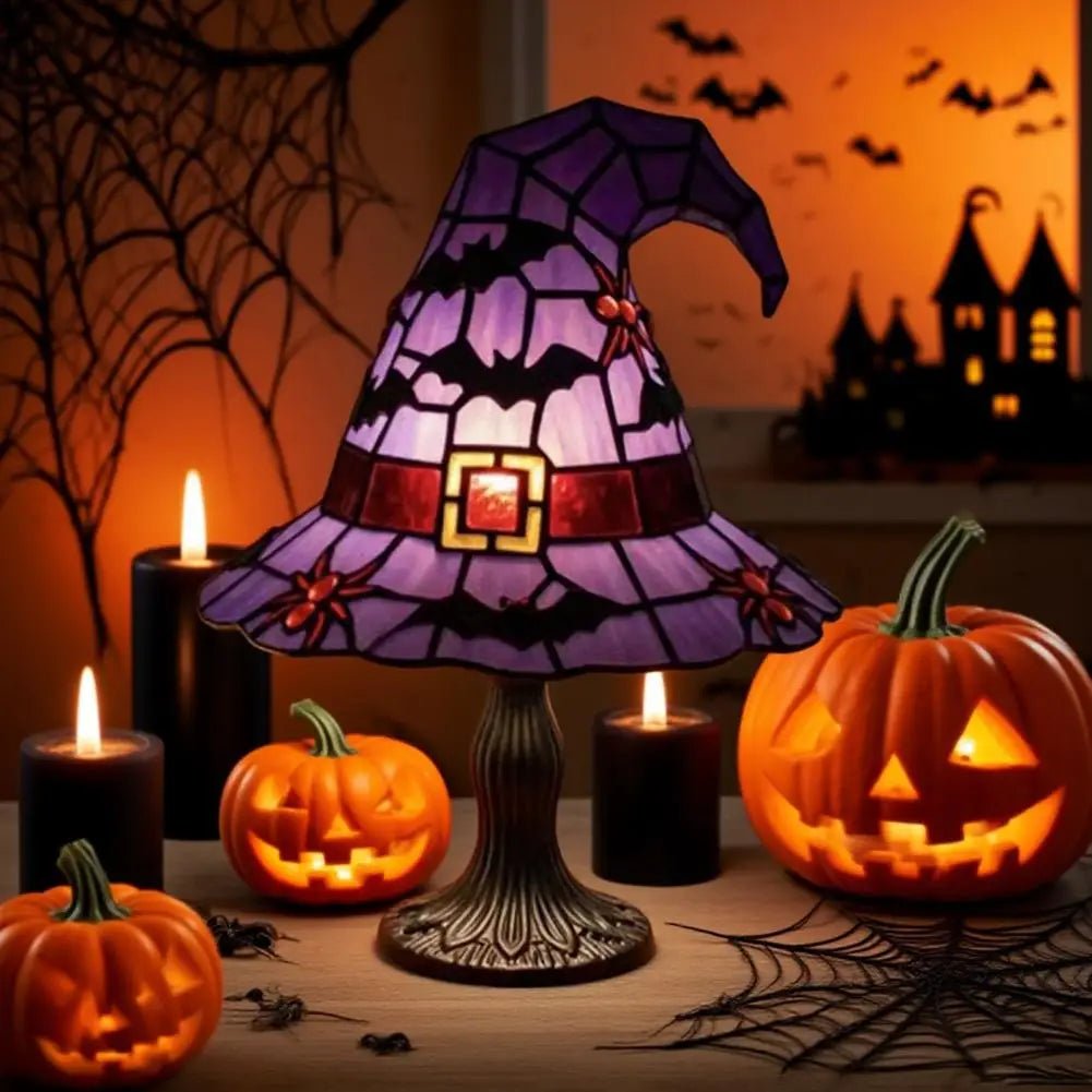 Enchanting Handcrafted Resin Witch Hat Lamp - Set the Perfect Festive Atmosphere - Bargain Warriors LLC