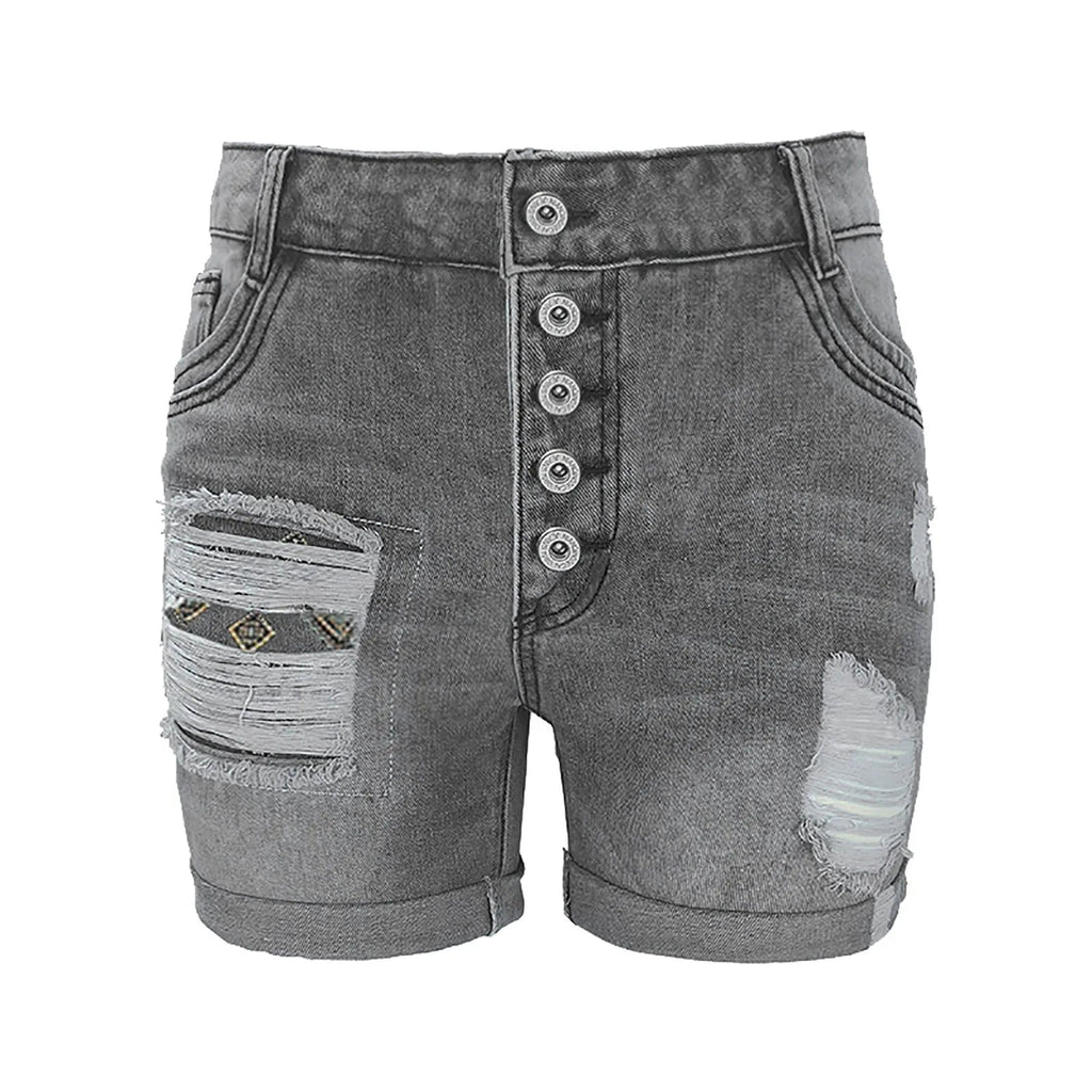 Fashion Denim Shorts Women 2025 New Rolled Short Jeans Streetwear Ripped Holes Shorts Ladies Baggy Hotpants шорты женский - Bargain Warriors LLC