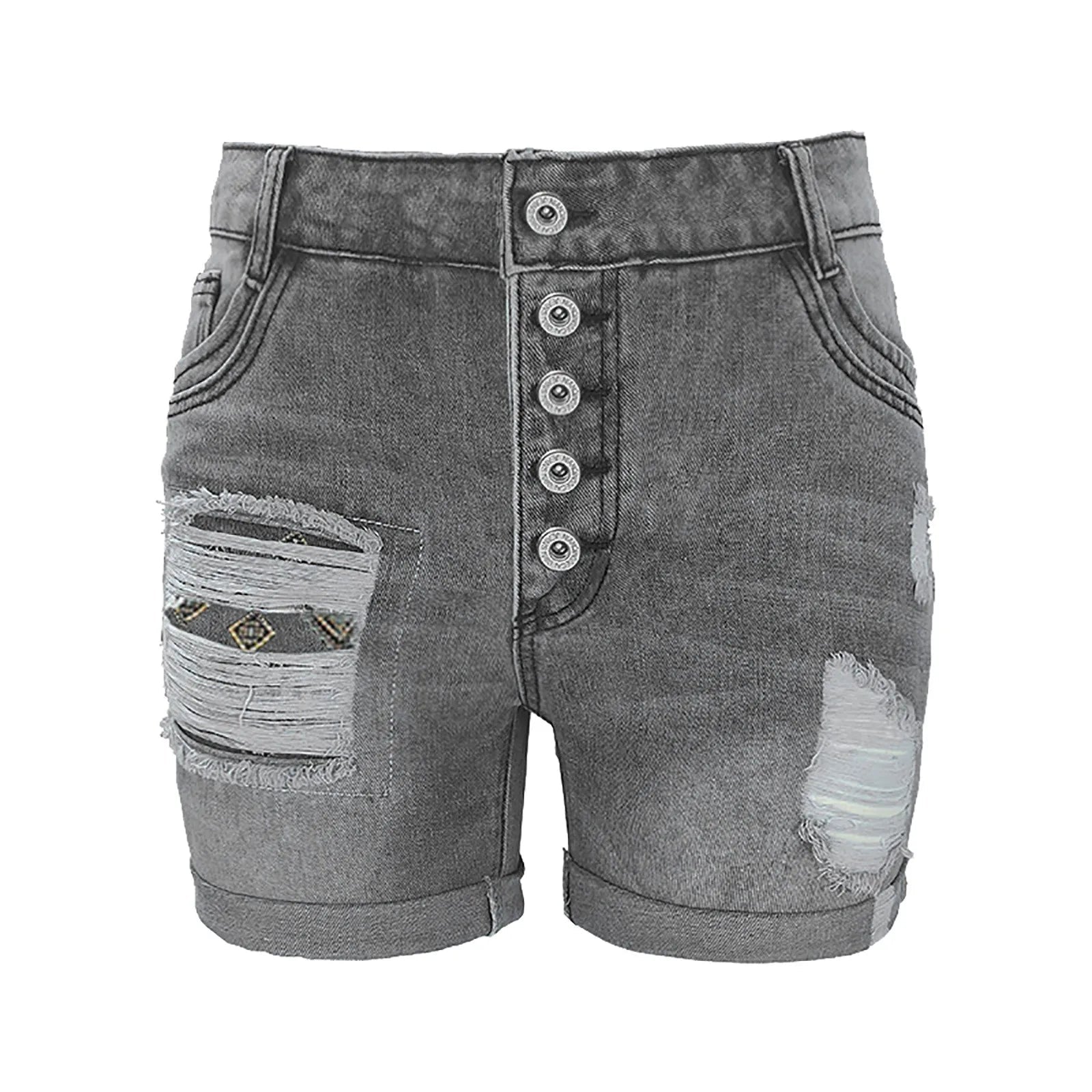 Fashion Denim Shorts Women 2025 New Rolled Short Jeans Streetwear Ripped Holes Shorts Ladies Baggy Hotpants шорты женский - Bargain Warriors LLC