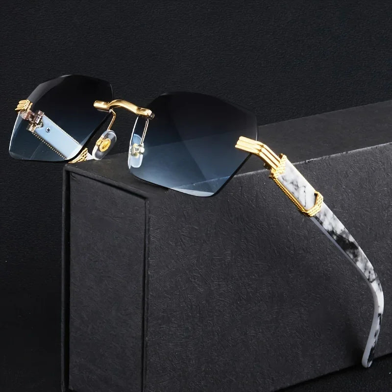 Fashion Rimless Sunglasses Men Women Populare Frameless Sun Glasses Male Female Classic Small Square Summer Traveling Shades - Bargain Warriors LLC