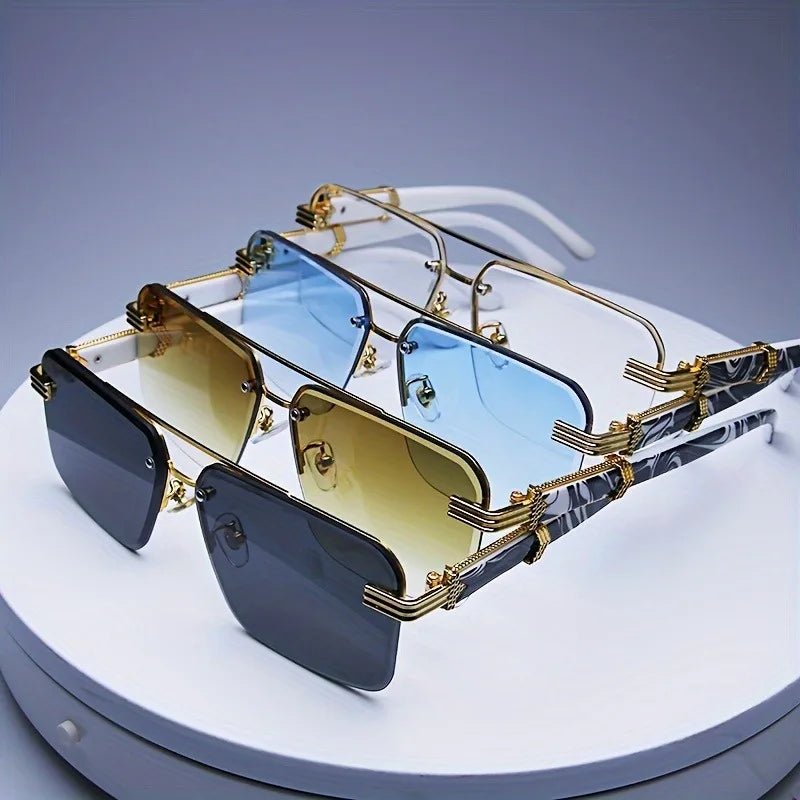 Fashion Rimless Sunglasses Men Women Populare Frameless Sun Glasses Male Female Classic Small Square Summer Traveling Shades - Bargain Warriors LLC