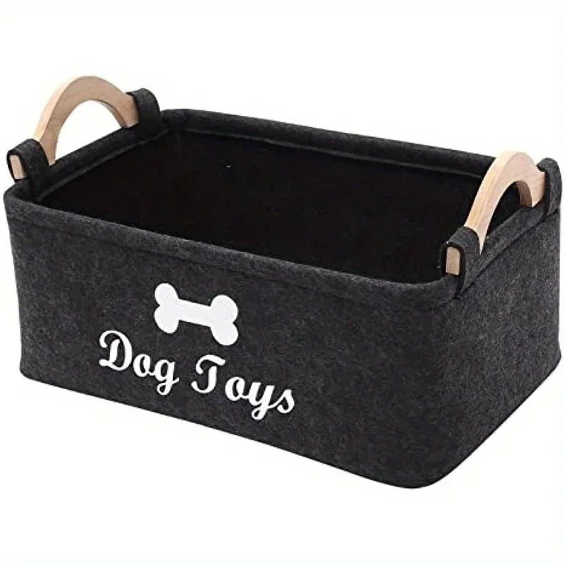 Felt Pet Toy Storage Box - Organize Your Pet's Playtime in Style - Bargain Warriors LLC