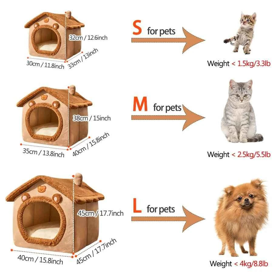 Foldable, removable, and washable Cat House. Puppy Cave Sofa Pet Bed House for Extra Small Dogs and Small and Medium Cats