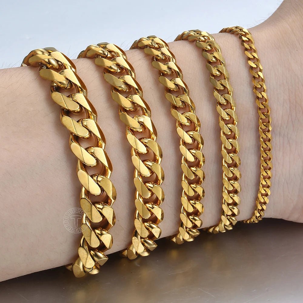Gold Color Stainless Steel Bracelets for Everyday Style and Versatility - Bargain Warriors LLC