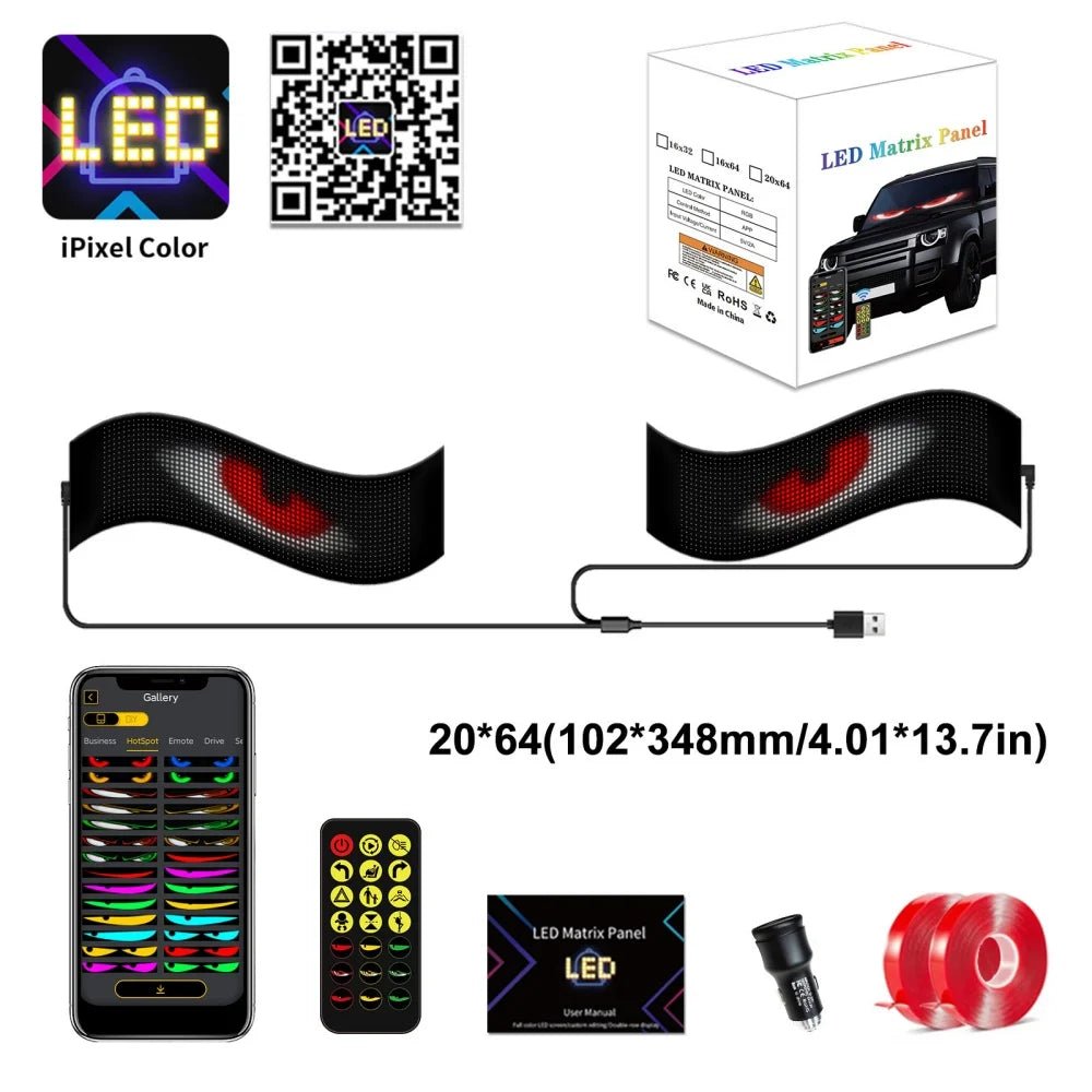 Halloween LED Night Light - Transform Your Car with a Fun and Programmable Pixel Display - Bargain Warriors LLC